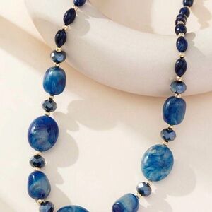 Elegant Blue Beaded Necklace